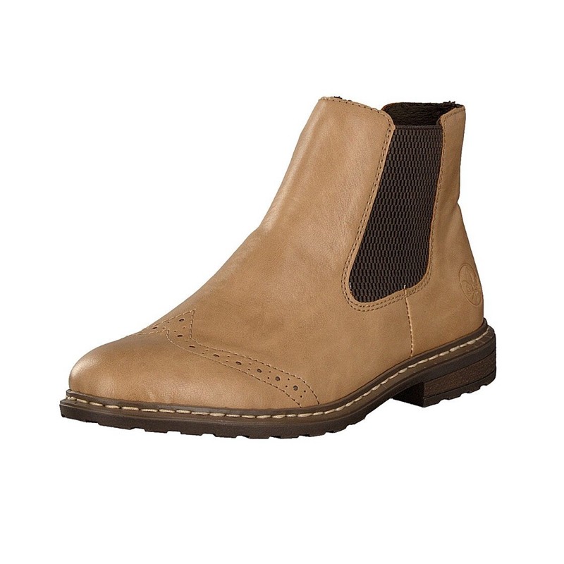 Damske Chelsea Cizmy Rieker 71072-20, Hnede